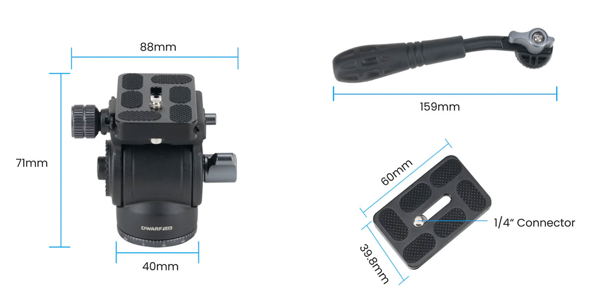 Dwarf3 DwarfLab Mini Tripod - Dimensions - Dwarf Lab 3
