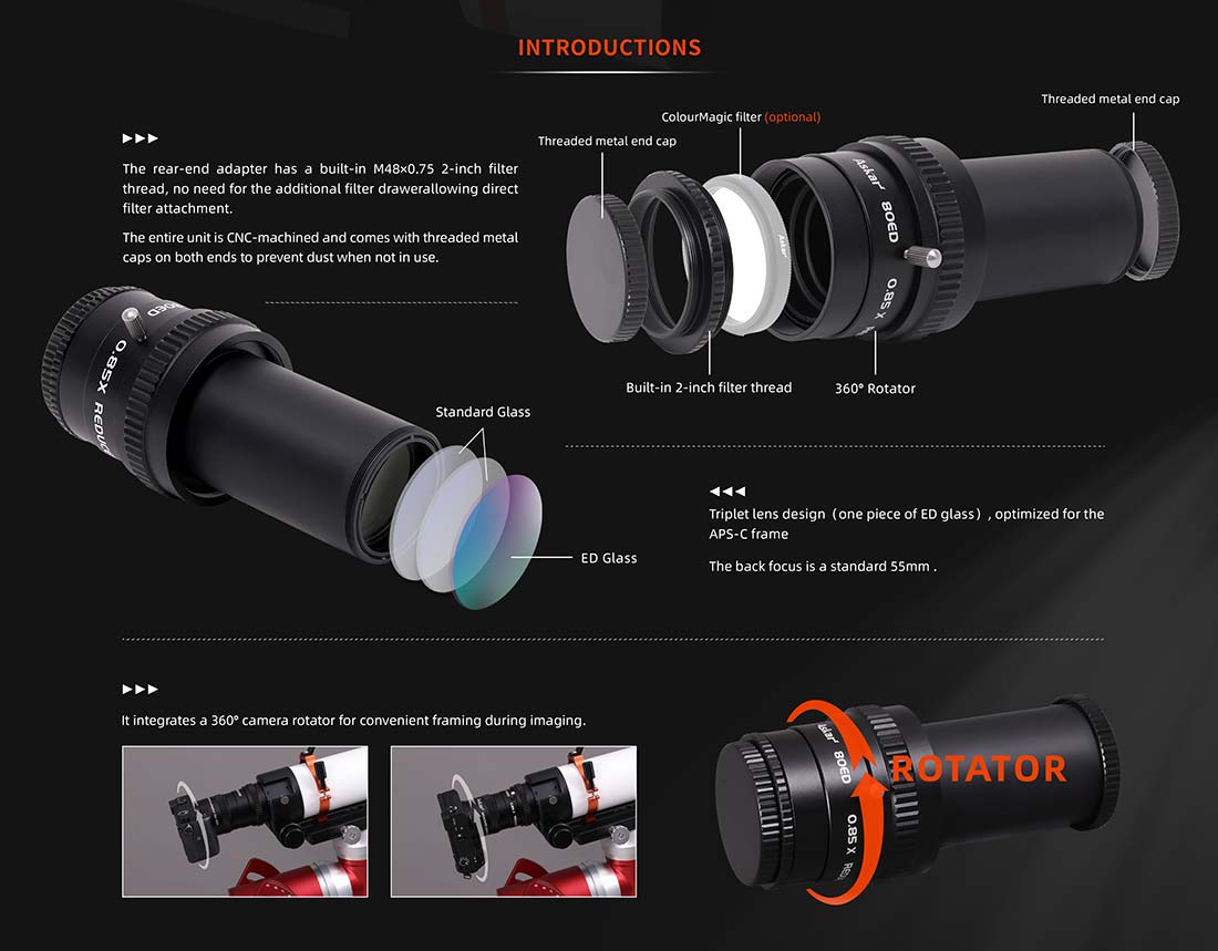 Askar Telescope 1.0x Field Flattener ED Glass Lens 80ED - Introductions Askar Telescope 1.0x Field Flattener ED Glass Lens 80ED - Introductions